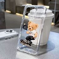 For Xiaomi Redmi Note 12 Pro Plus Redmi 12 Redmi Note 12S 11 11S 10 10S 9S Pro 13 Pro Plus Redmi 10C 12C 13C Cartoon Teddy Bear Couple Clear Soft Space Case