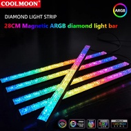 HUI COOLMOON ARGB PC Case LED Strip Magnetic Computer Light Bar 5V/3PIN Small 4Pin ARGB Motherboard 