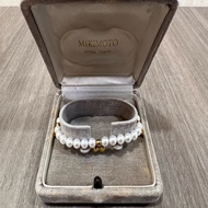 Mikimoto 18K金 蝴蝶結 5.5MM 珍珠 手鍊 手鐲