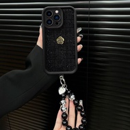 Xiaoxiangfeng Camellia Lanyard Phone Case iPhone 16 pro max 15 14 13 mini 12 11 xr 8plus