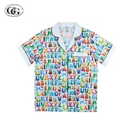 G&G ชุดนอน เสื้อแขนสั้นคอปก กางเกงขาสั้น ผ้าคอตตอน  EN1C005 สีขาว (WH)