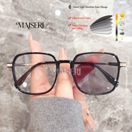 Korean-style trendy black square frame slimming glasses for women