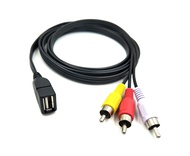 Duttek USB to RCA Cable,3 RCA to USB Cable,AV to USB, USB 2.0 Female to 3 RCA Male Video A/V Camcord