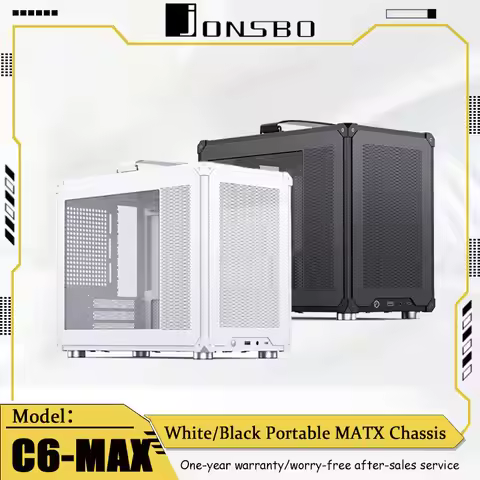 JONSBO C6 MAX Black/White Portable Chassis MATX Version Four Side MESH Board 5 Fan Positions SFX/ATX