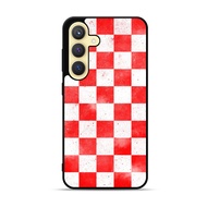 Casing Case Samsung Galaxy S25 5G S25 Plus S25 Ultra Red Checkerboard DC52