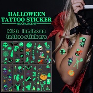 Spot Delivery·Halloween Luminous WS-215-224 Tattoo Stickers 105*60mm Kids Role Spider Skull Pumpkin 
