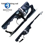 BO Fishing Rod, Foldable with Fishing Line Fish Pole Reel Combo, Mini Portable Telescopic 131cm Fish