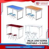 Meja lipat portable | Meja Lipat Koper HPL / Meja Lipat Praktis