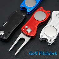 1Pc Golf Pitchfork สแตนเลสกอล์ฟ Divot ซ่อม Switchblade เครื่องมือ Pitch Groove Cleaner Magnetic วางส