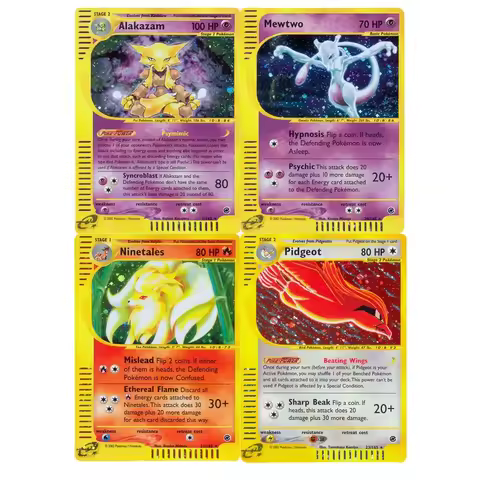 Pokemon Cards Holographic E-Card Series Mewtwo Dragonite Blastoise Ninetales Typhlosion Charizard Ev