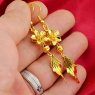 916 Gold earring Pawnable Lucky Four Leaf Grass Earrings Cool Wind Suitable for Summer