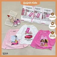 13-28KG 521A Set of 3 Barbie long-sleeved shirts in white and pink tones