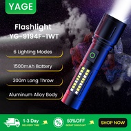 YAGE Flashlight YG-9194F-1WT 6 Lighting Modes 1500mAh Battery Aluminum Alloy Material Torch Light Po