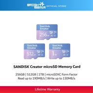 SANDISK Creator microSD Memory Card (with adapter) - 256GB/512GB/1TB