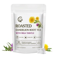 Organic Roasted Dandelion Root Tea with Milk Thistle Tea - Supports Kidney Function and Liver Functi