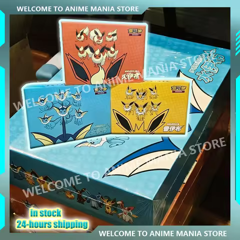 IN STOCK 100% Original PTCG Card Fire Eevee Water Eevee Chinese Ibrahimovic Advanced Gift Box Reib C