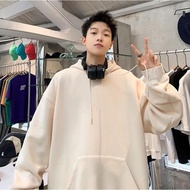Men's Casual Hoodie【M-8XL】Autumn Winter American Plus Velvet Cartoon Print Hooded Jacket Men's & Wom