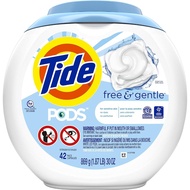 Tide Pods Liquid Detergent Pacs (Free & Gentle 42 Pods) (Ultra OXI White and Bright Laundry Detergen