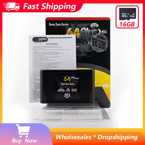 For ED64 Puls N64 Cartridge 340 in 1 Retro Game Chip Save with 16G TF Card for N64 USA/JP/ EUR Video