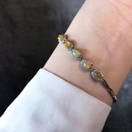 天然油彩蛋白石opal 歐泊竹節手鏈