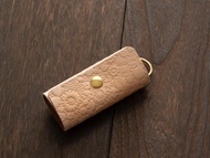 花卉壓紋真皮三連鑰匙包 日本國產本革