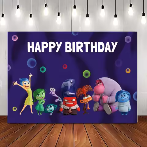 Photography Backdrop Inside Out Poster Baby Shower Happy Birthday Inside Out Poster Banner Bedroom D