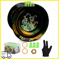 IFFIN Metal Yoyo, 3 Strings Included Aluminum Alloy Professional Yoyo, Professional Octopus Pattern 