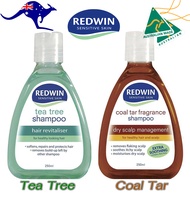 Redwin Tea Tree Shampoo 250ml, Redwin Coal Tar Shampoo 250ml แชมพูขจัดรังแค 2สูตร กลิ่นหอมมาก