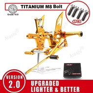 Arashi V2.0 CNC Adjustable Rearset For KAWASAKI NINJA ZX-10R ZX1000 ZX1000J 2011 2012 2013 2014 2015