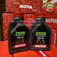 100% ORIGINAL MOTUL 5100 3100 15W50 / 10W40 1L SEMI SYNTHETIC Y15ZR RS150 Y16ZR VF3i SYM Y15 R15