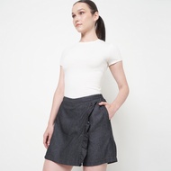 CALEA Adele Skort Skirt Women's Denim Pants Jeans Side Ruffle Feminine Casual Trendy and Fashionable