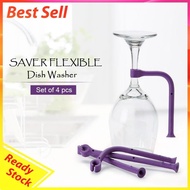 4pcs Flexible Silicone Stemware Saver Wine Glass Bracket Goblet Fixed Rack Holder