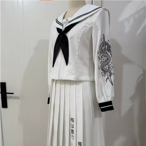 Japanese School Uniform, College High School Girls' Uniform, Japanese Style Delinquent Sailor Unifor