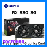 JFDK SOYO Originele Radeon RX580 8G Grafische Kaarten GDDR5 Geheugen วิดีโอเกม Kaart PCIE 3.0x1 6 HDMI DP * 3 Voor คอมพิวเตอร์เดสก์ท็อป AMD JFKDM