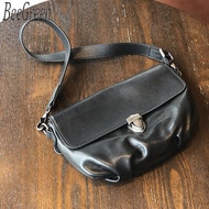 BeeGreen แฟชั่น Cloud กระเป๋าสะพายไหล่ของแท้ Cowhide ขนาดเล็ก Axillary กระเป๋าผู้หญิงกระเป๋าสะพายข้า