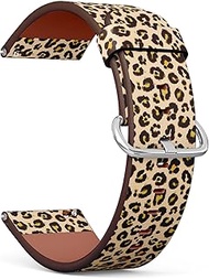 MRAKPLGE Watch Band, Leopard Skin Pattern, Compatible with Fossil Gen 5 Carlyle/Julianna/Garrett HR,