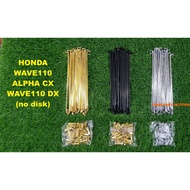 HONDA WAVE110 ALPHA CX DX FRONT REAR SPOKES DRUM BRAKE LIDI JEJARI RIM DEPAN BELAKANG SET WAVE 110 A