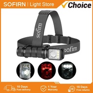 Sofirn HS42 Headlamp SST40 18650 USB C Rechargeable Torch 2100lm 6 LEDs with Red Light Spotlight Flo