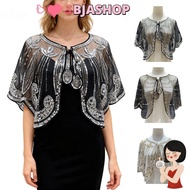 BJASHOP Evening Wrap, Sequin Embroidery 1920s Flapper Shawl, Fashion Beaded Short Outerwear Women