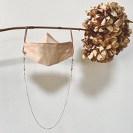 天然石純銀口罩鍊   長項鍊   拉長石 白水晶 紅兔毛