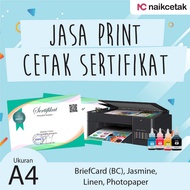 CERTIFICATE PRINTING A4 COSTUME A4 AWARD CHARTER BC MATERIAL - LINEN - Jasmine - SILKYPAPER _ NO. 31