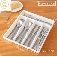 5/6grids Plastic Cutlery Tray Knife Fork Spoon and Chopsticks Storage Box Drawer Organizer Racks Kit