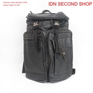 Vintage Leather Backpack Large Capacity 26 L Travel Daily Carry Preloved