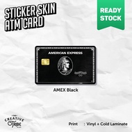 AMEX Black Skin Card Sticker for ATM / Etoll / RFID