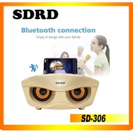 SDRD SD306 Dual Bluetooth Speaker With 2 Wireless Microphones Outdoor Family KTV Stereo Mic Big Sound 20W Speaker