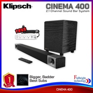 Klipsch Cinema 400 2.1 Sound Bar System ลำโพงซาวด์บาร์พร้อมซับวูฟเฟอร์ไร้สาย 8 นิ้ว รับประกันศูนย์ไทย 1 ปี แถมฟรี! ปลั๊กไฟ 1 ตัว