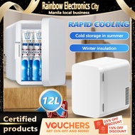 12L Car Refrigerator Dual-purpose Dormitory Refrigerating Room Portable Mini Cosmetic Refrigerator W
