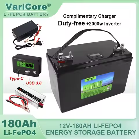VariCore 12V/12.8v 120ah 180ah LiFePO4 Battery 14.6v Outdoors Touring Car Multifunctional USB Type-C