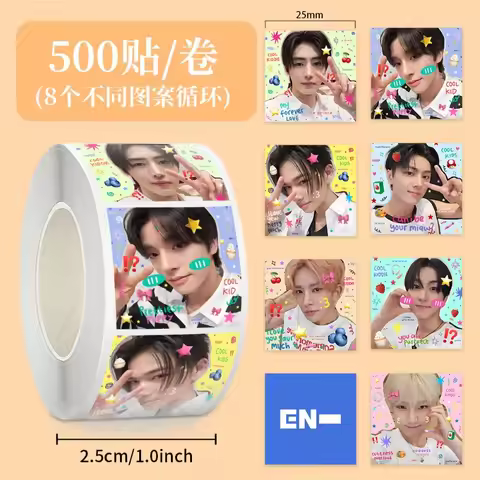 500Pcs ENHYPEN Polaroid & ID Photo Roll Stickers Fan Support Merch Washi Tape Lamination Film & Deco