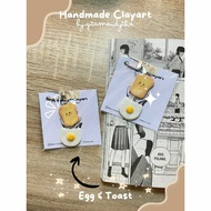 GANTUNGAN Handmade Keychain Clay Egg Toast / Keychain Egg Toast